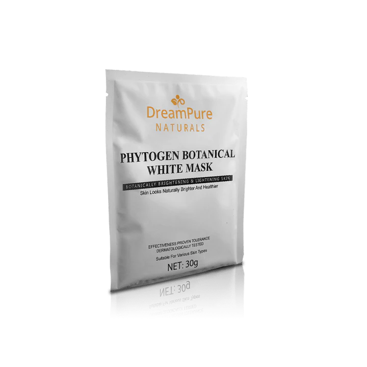 DreamPure Naturals Phytogen Botanical White Mask packaging on a white background
