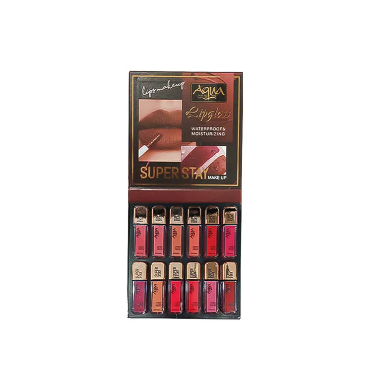 Aqua Lipgloss Super Stay Lip Gloss B - Matte (12 Pcs Set)