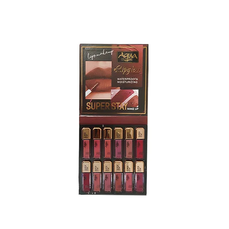 Aqua Lipgloss Super Stay Lip Gloss C-Shiny (12 Pcs Set)