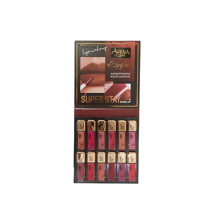 Aqua Lipgloss Super Stay Lip Gloss D - Matte Velvet (12 Pcs Set)