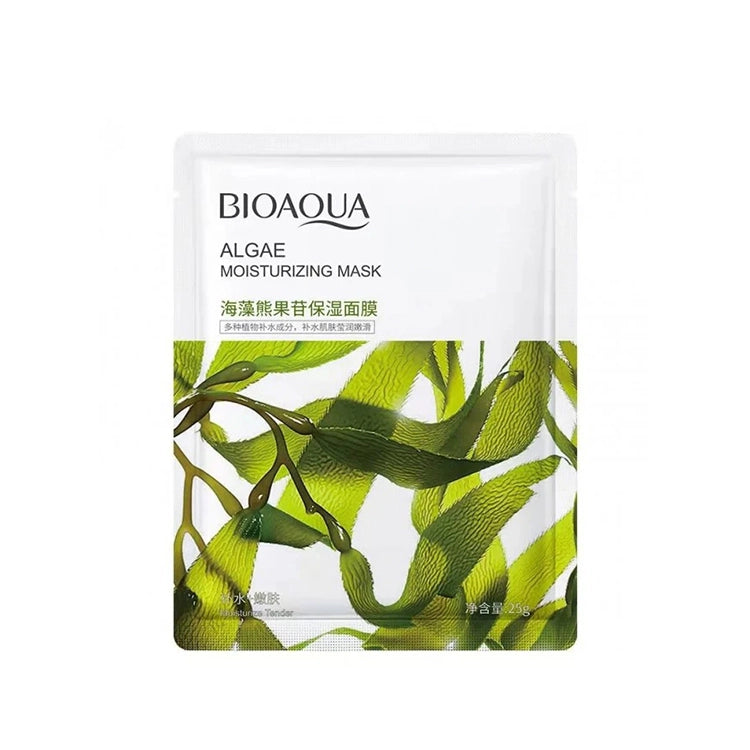 Bioaqua Algae Moisturizing Mask packaging with green algae design on a white background