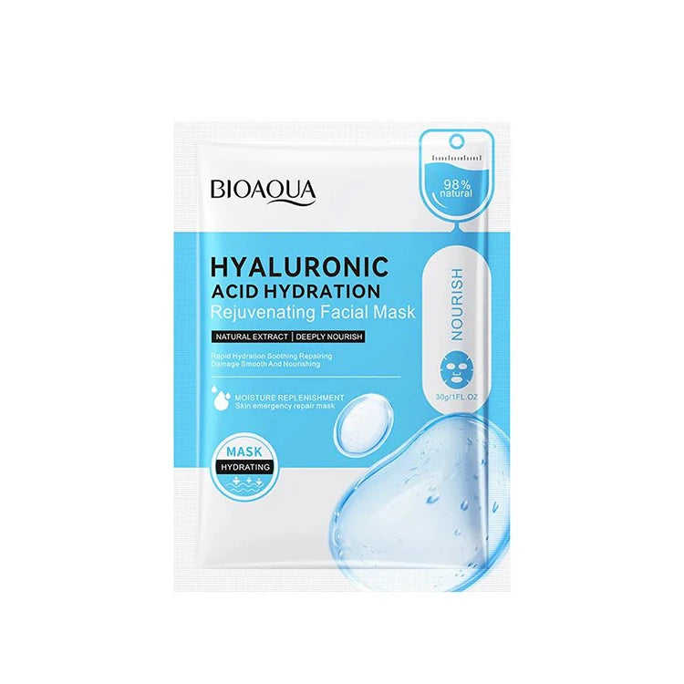 Bioaqua Hyaluronic Acid Hydration facial mask packaging on a white background