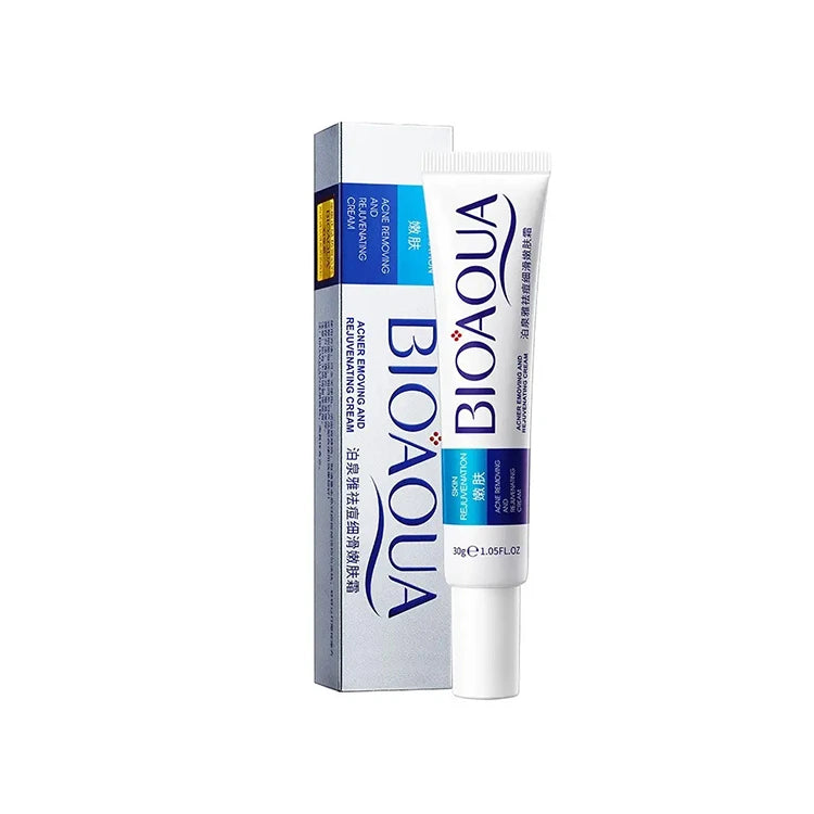 Bioaqua skincare product tube and packaging on a white background