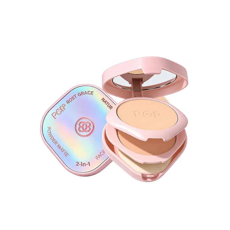 BOB Rosy Grace Poreless Matte Natural Glow 2 in 1 Face Powder