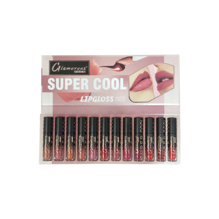 Glamorous Face Super Cool Waterproof Lip Gloss – 12 in 1 (Shade B Matte)