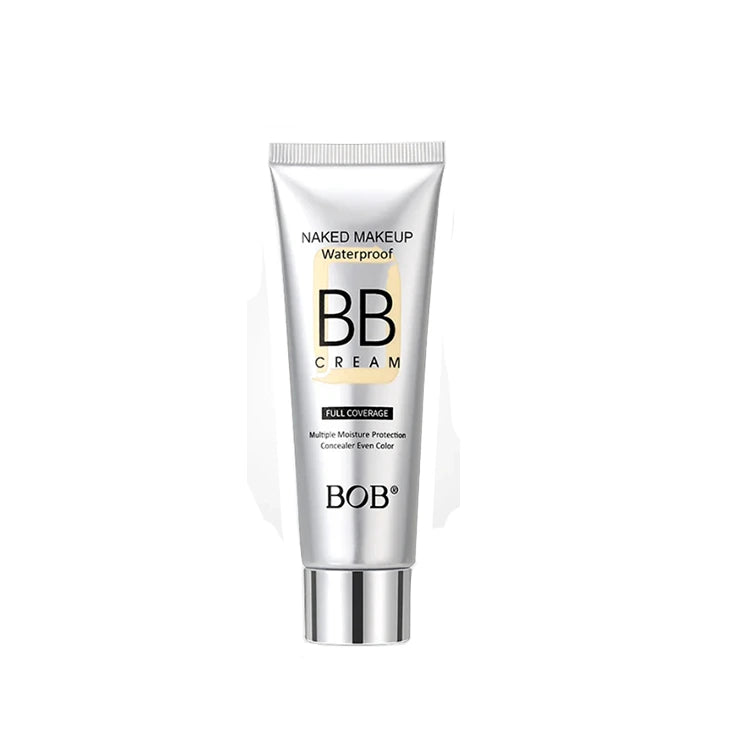 BB cream tube labeled 'BOB' on a white background