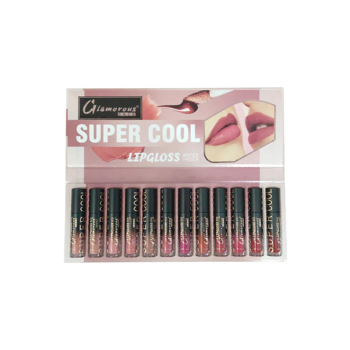 Glamorous Face Super Cool Waterproof Lip Gloss – 12 in 1 (Shade D Matte Velvet)
