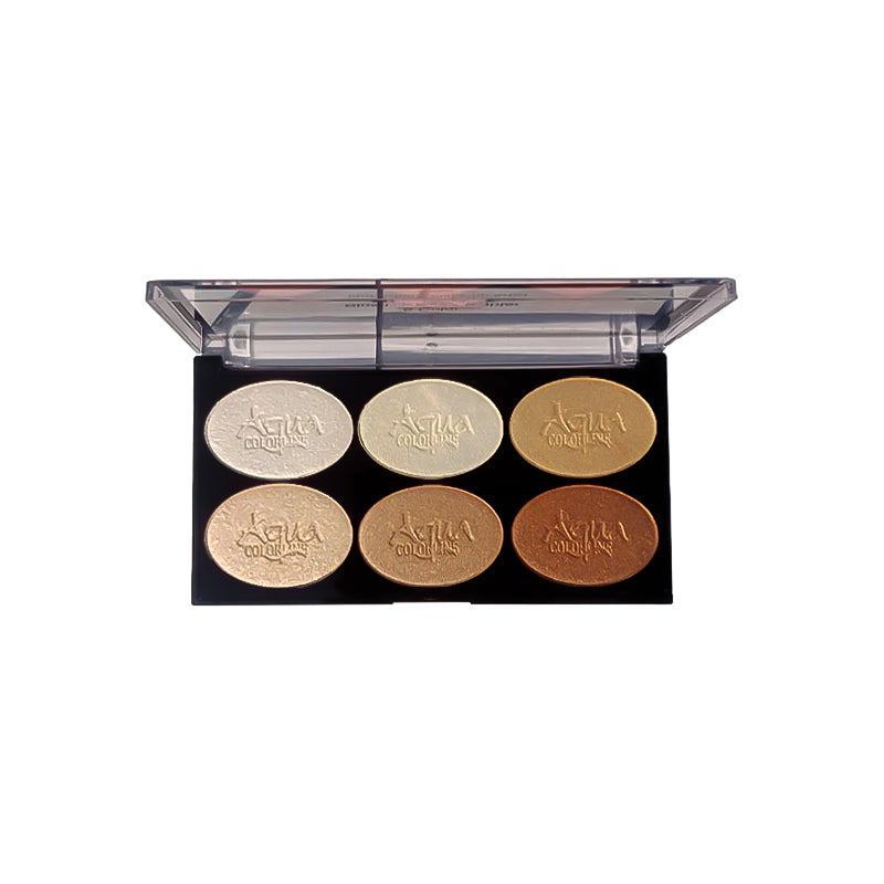 Aqua Color Line 6 Color Highlighter Palette