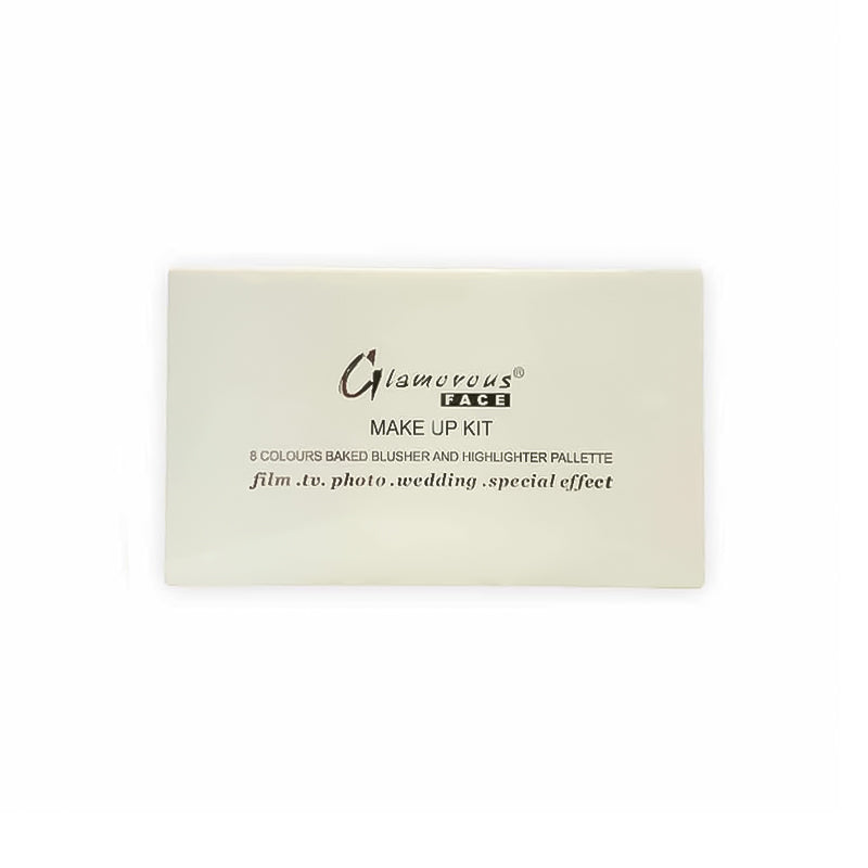 Glamorous Face 8 Colour Teracotta Blush & Shimmer Highlighter Kit (2 Groups)