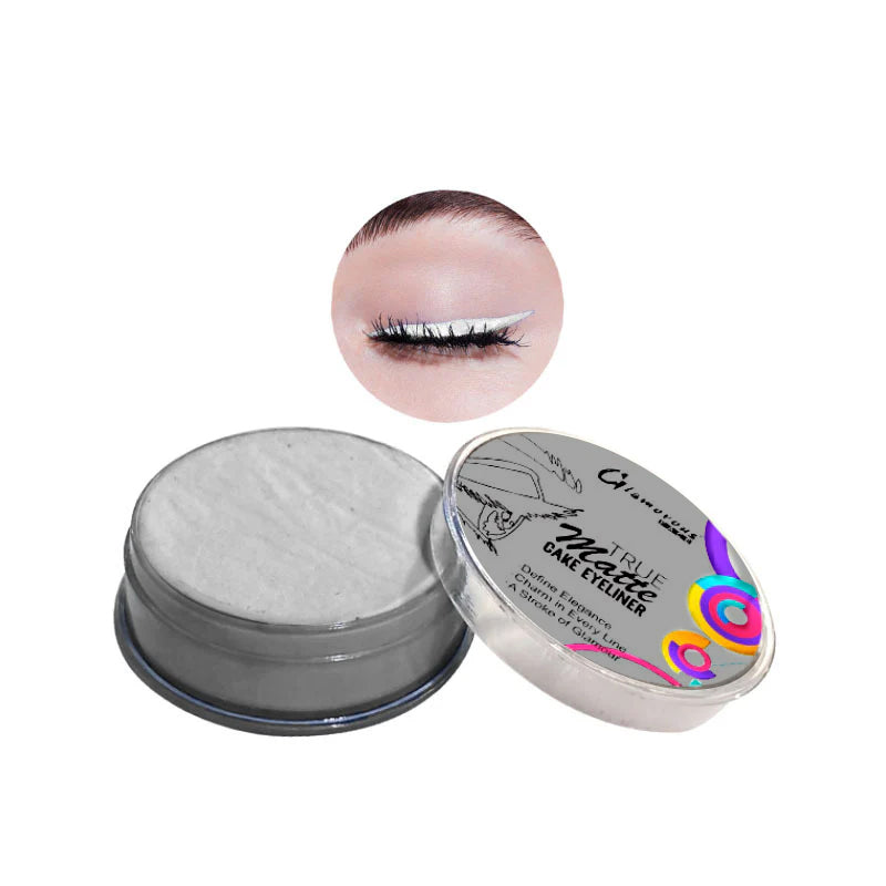 Makeup product with a close-up of eyelashes on a white background