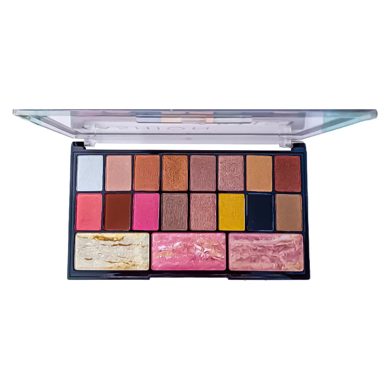 Glamorous Face Eyeshadow Palette 14 Shimmer, 2 Matte, Terracotta Blush, Highlighter 02