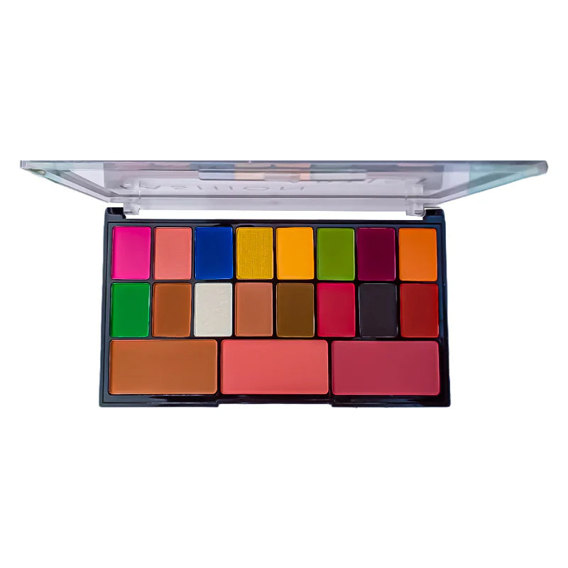 Glamorous Face Eyeshadow Palette 16 Eyeshadows, 2 Blushers Peach & Pink, 1 Contour 01