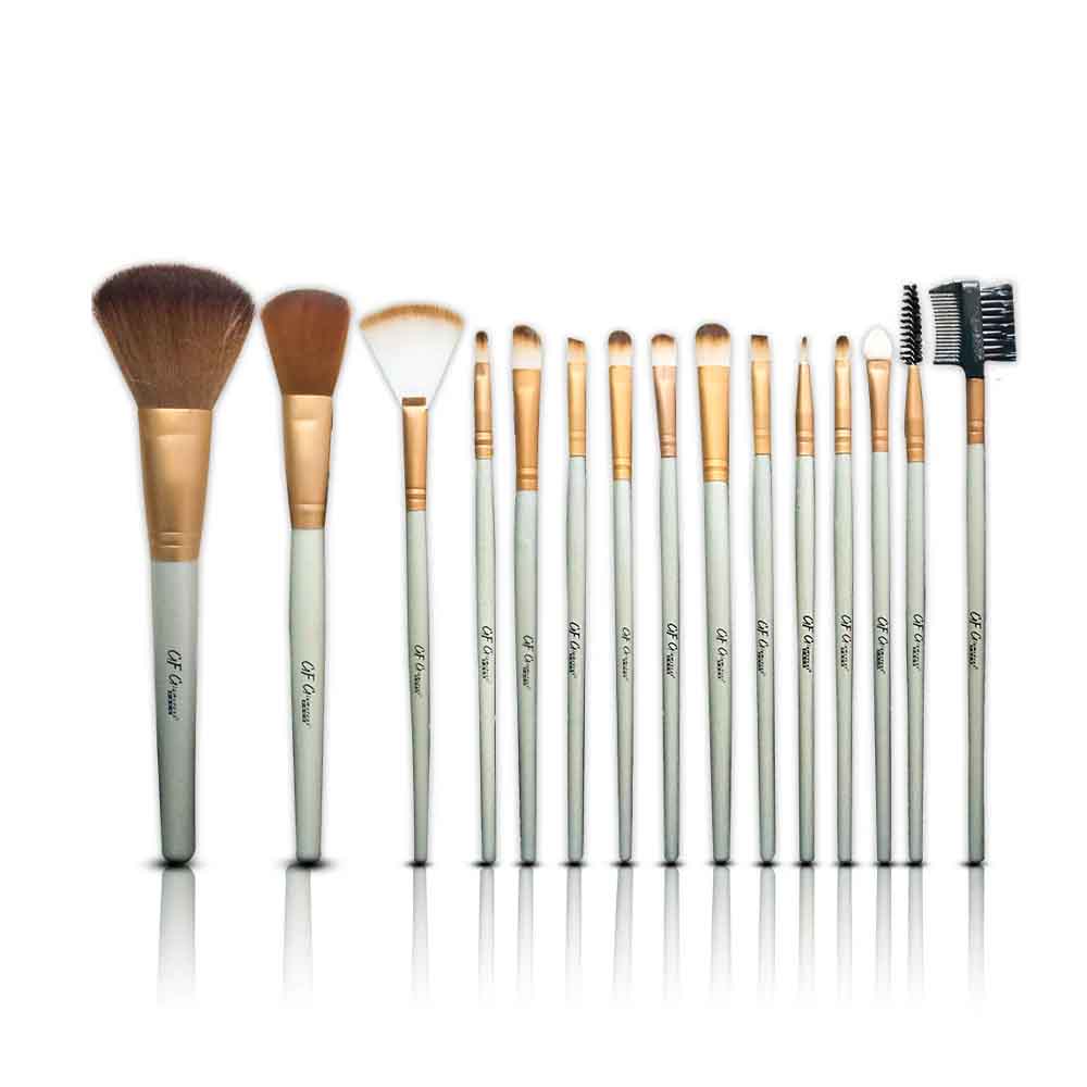Glamorous Face 15 Piece Leather Brush set