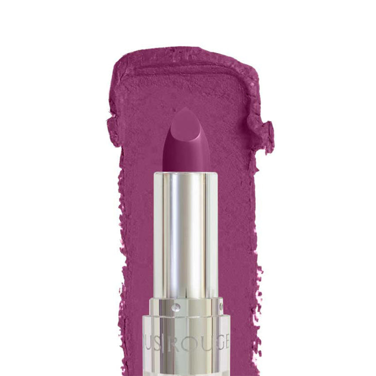 Purple lipstick with visible brand name on a white background