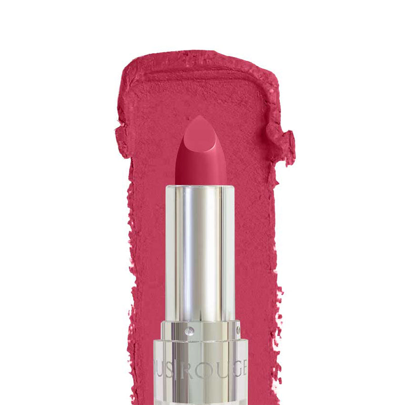 Pink lipstick with visible brand name on a white background