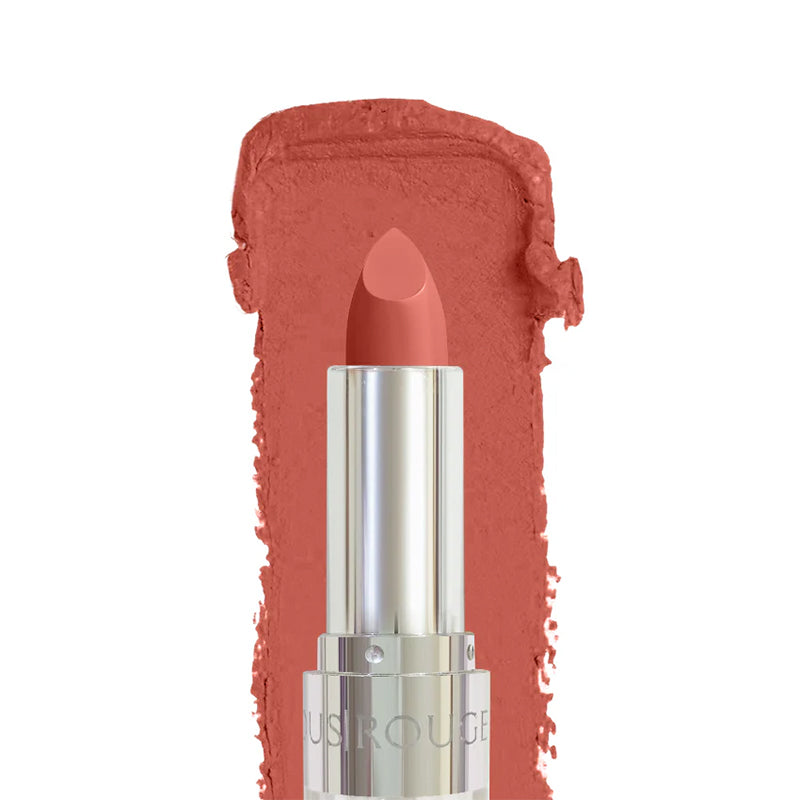 Lipstick with a swatch of color on a white background