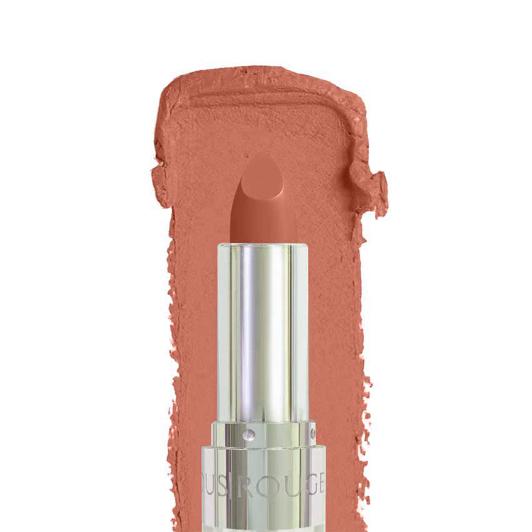Lipstick with a swatch of color on a white background