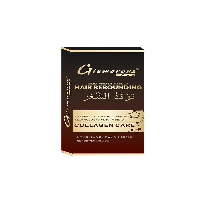 Glamorous Face hair care product packaging on a white background