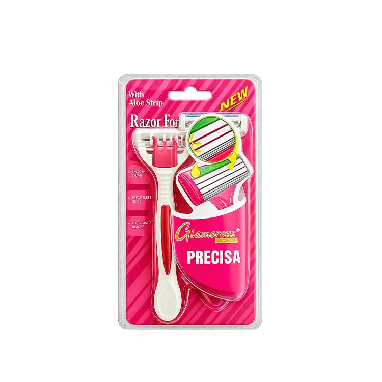 Glamorous Face 2 In 1 Precisa Razor 3 Blades For Women