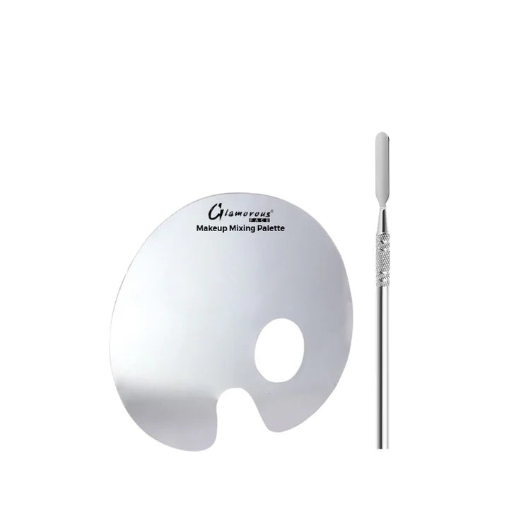 Glamorous Face Foundation & Base Mixing Palette with Spatula Stainless Steel