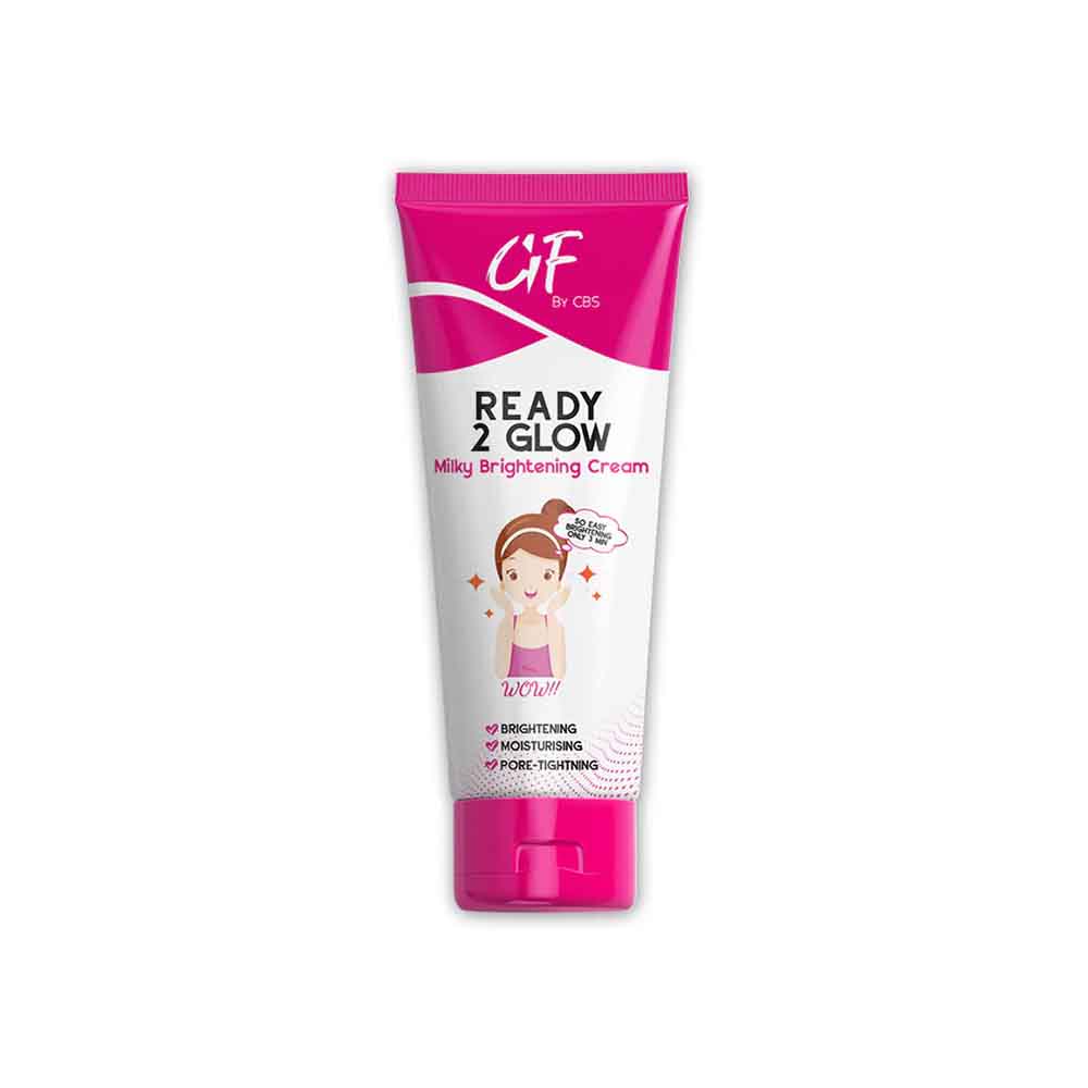 Tube of Cif Ready 2 Glow Milky Brightening Cream on a white background