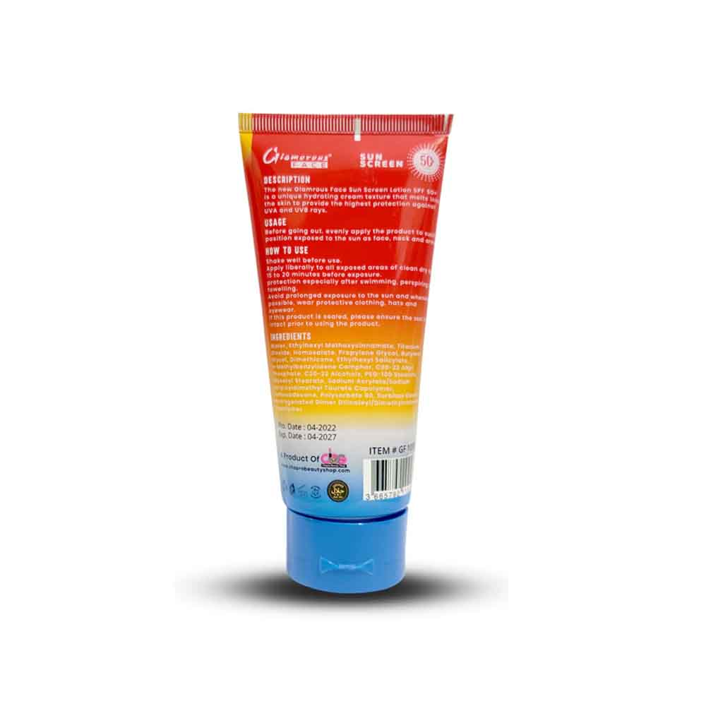 Glamorous Face Sun Screen Lotion Sunblock SPF50+ UVA UVB
