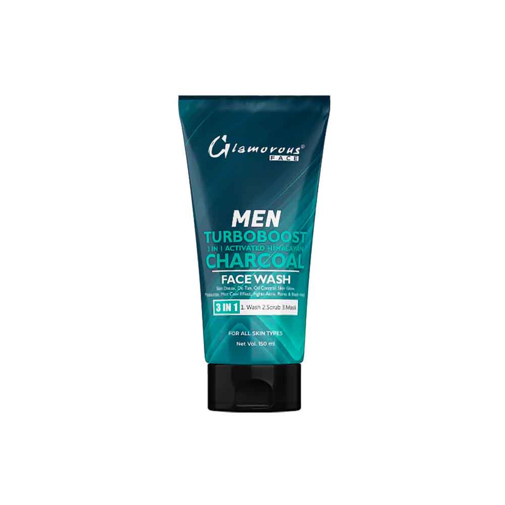 Glamorous Face Men Face Wash Turbo Boost Charcoal 3-in-1
