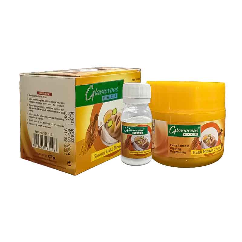 Glamorous Face Glowing Haldi Bleach, For Brightening And Extra Fairness