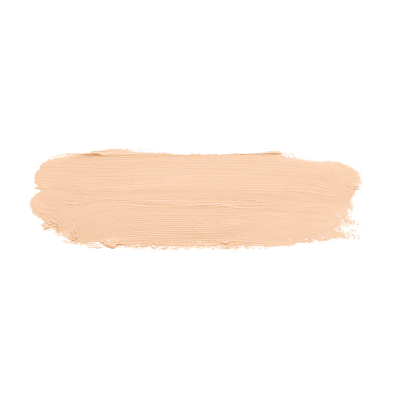 Beige makeup swatch on a white background
