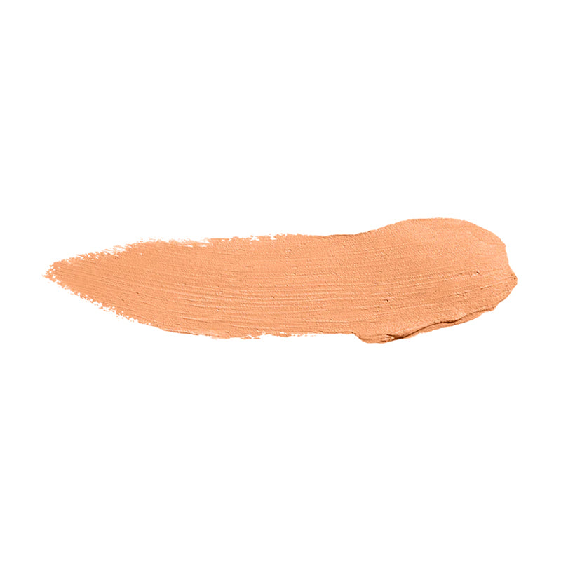 Nude-colored makeup swatch on a white background