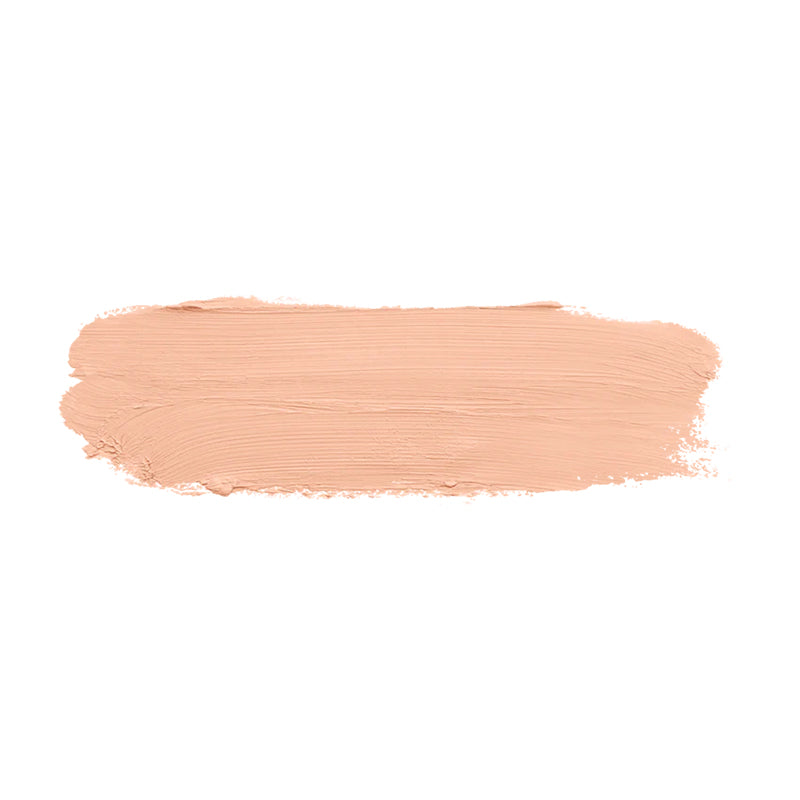 Nude-colored makeup swatch on a white background