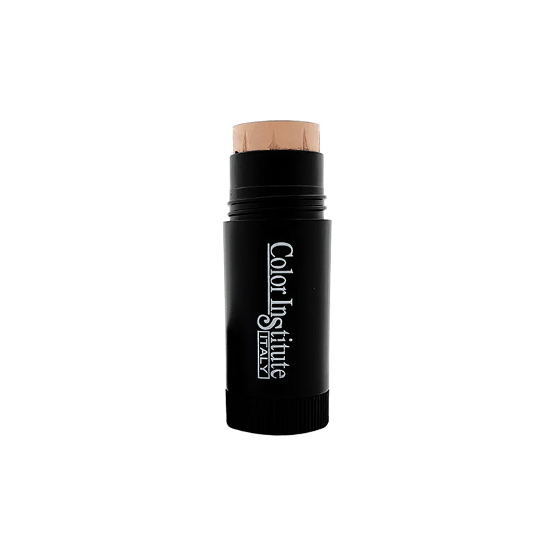 Black makeup stick with beige cap on a white background