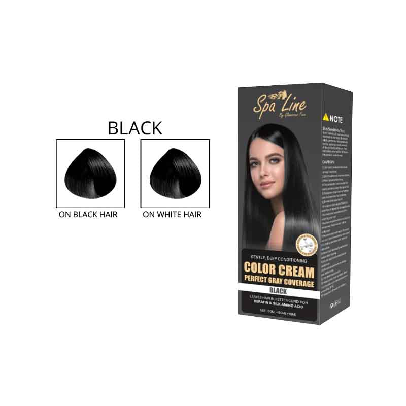 Spa line by Glamorous Face Hair Color Cream Perfect Gray Coverage