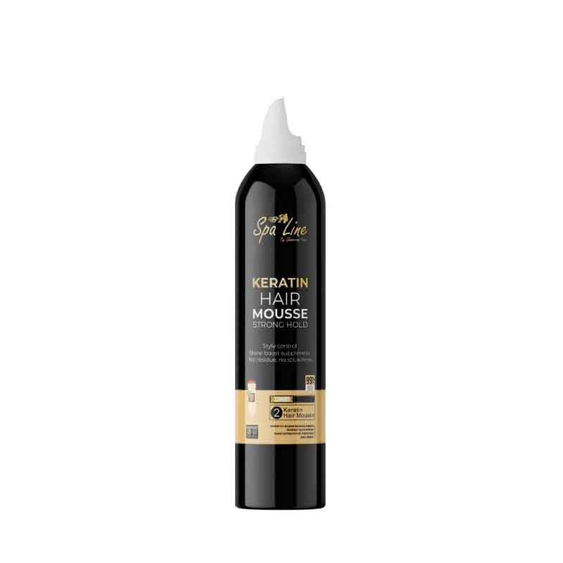 Spa Line By Glamorous Face Keratin Hair Mousse – Strong Hold Black