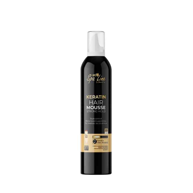 Spa Line By Glamorous Face Keratin Hair Mousse – Strong Hold Black