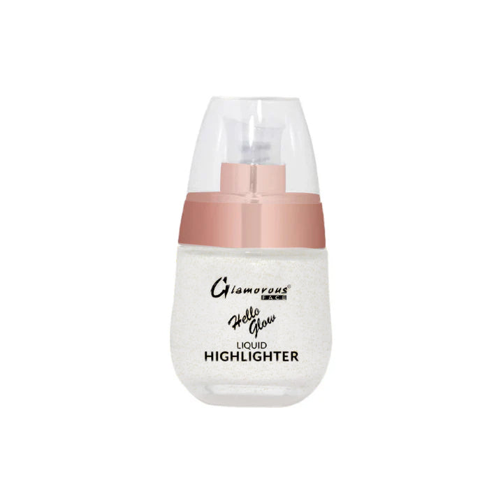 Glamorous Hello Glow Liquid Highlighter bottle on a white background