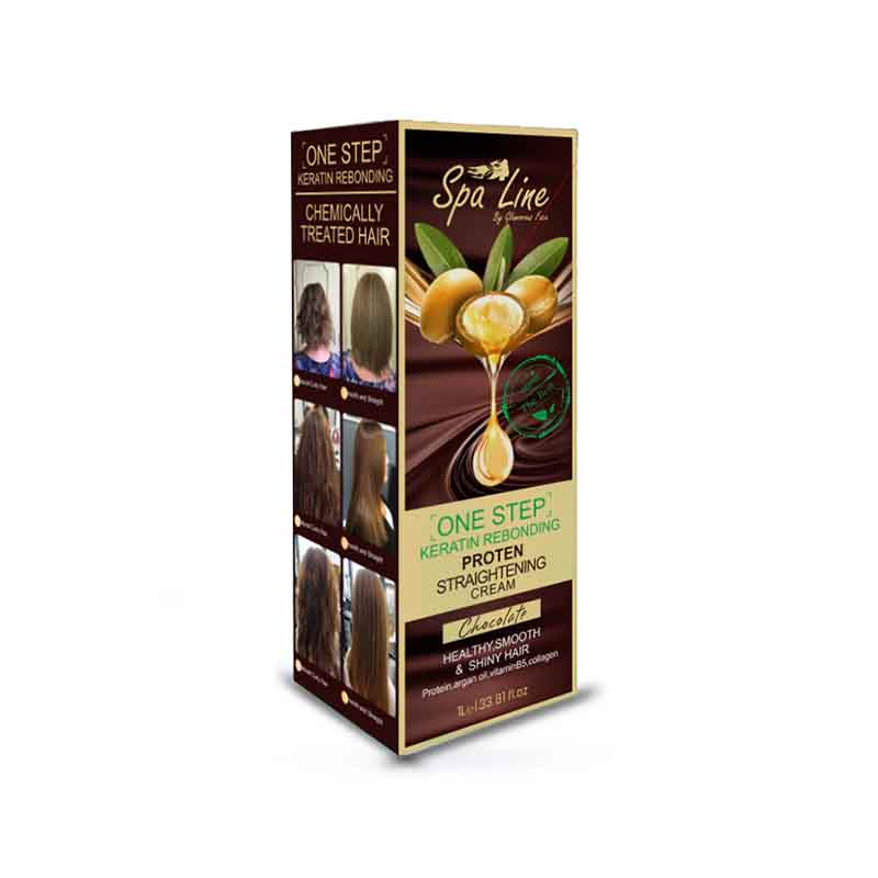 Spa Line By Glamorous Face One Step Keratin Rebonding, Straightening Cream Chocolate 1000 ml
