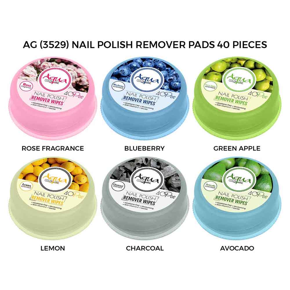 Aqua Color Line Nail polish Remover Pad 40 Pieces