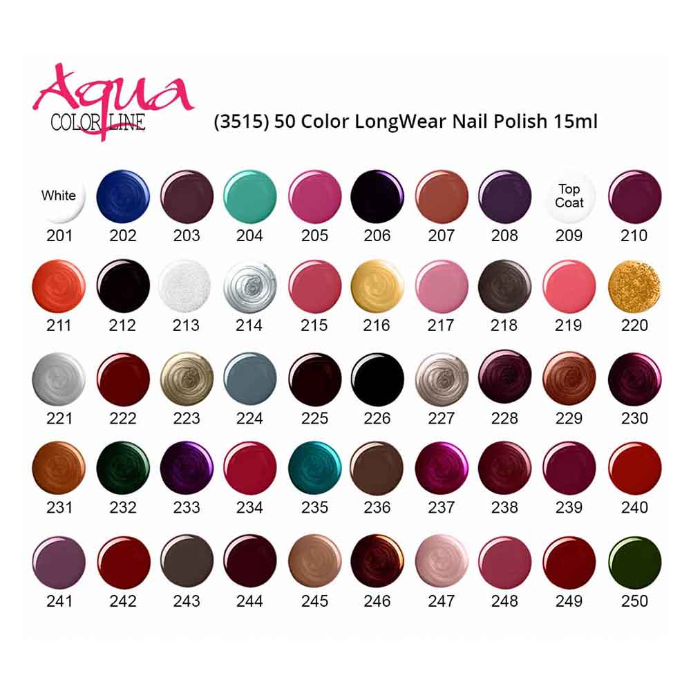 Aqua Color Line 50 Colors Long Wear Nail Polish